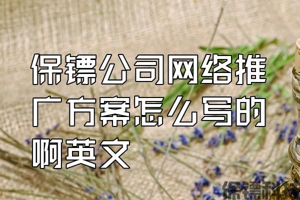 保鏢公司網(wǎng)絡(luò)推廣方案怎么寫的啊英文