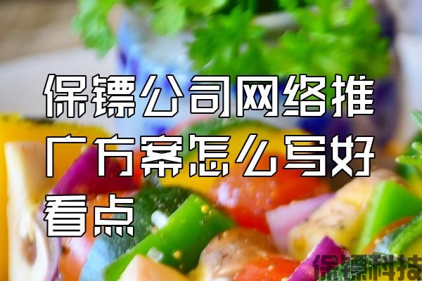 保鏢公司網絡推廣方案怎么寫好看點