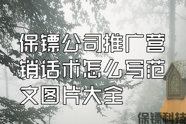 保鏢公司推廣營銷話術怎么寫范文圖片大全