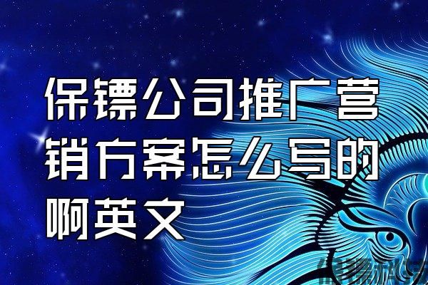 保鏢公司推廣營(yíng)銷方案怎么寫的啊英文