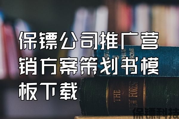 保鏢公司推廣營銷方案策劃書模板下載