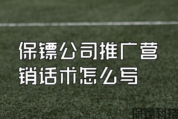 保鏢公司推廣營銷話術(shù)怎么寫