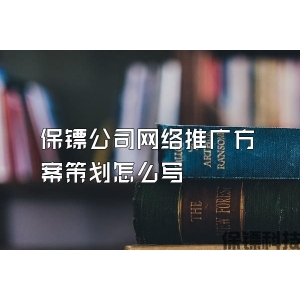 保鏢公司網絡推廣方案策劃怎么寫